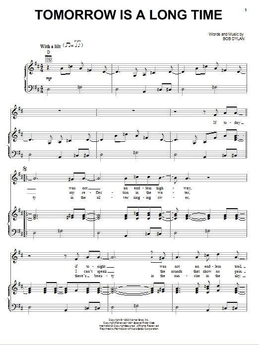 Produktgalerie: Seite 1 von 1 Tomorrow Is A Long Time, Elvis Presley, Gesang, Gitarre, Klavier