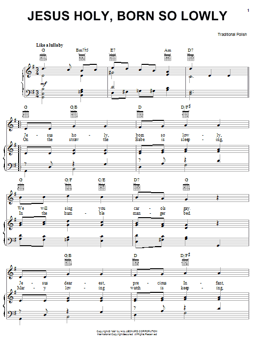Product gallery: Page 1 of 1 Jesus Holy, Born So Lowly, Traditional Polish