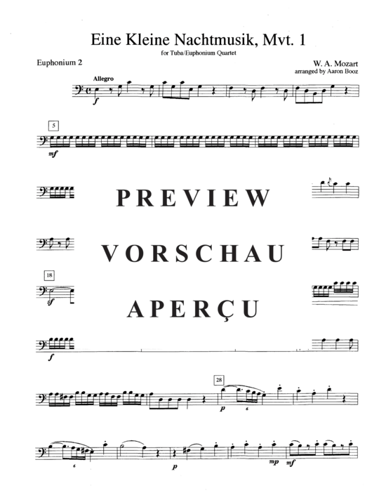 Product gallery: Page 11 of 19 Eine Kleine Nachtmusik, Mvt. 1 , , (Tuba Quartett EETT)