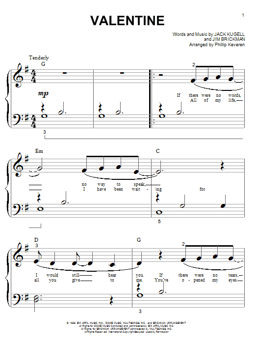 Product picture to: Valentine (arr. Phillip Keveren)