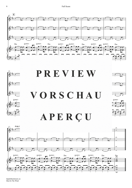 Product gallery: Page 7 of 11 Dust In The Wind, Kansas, (Saxophone Trio AAA(T) + Piano)