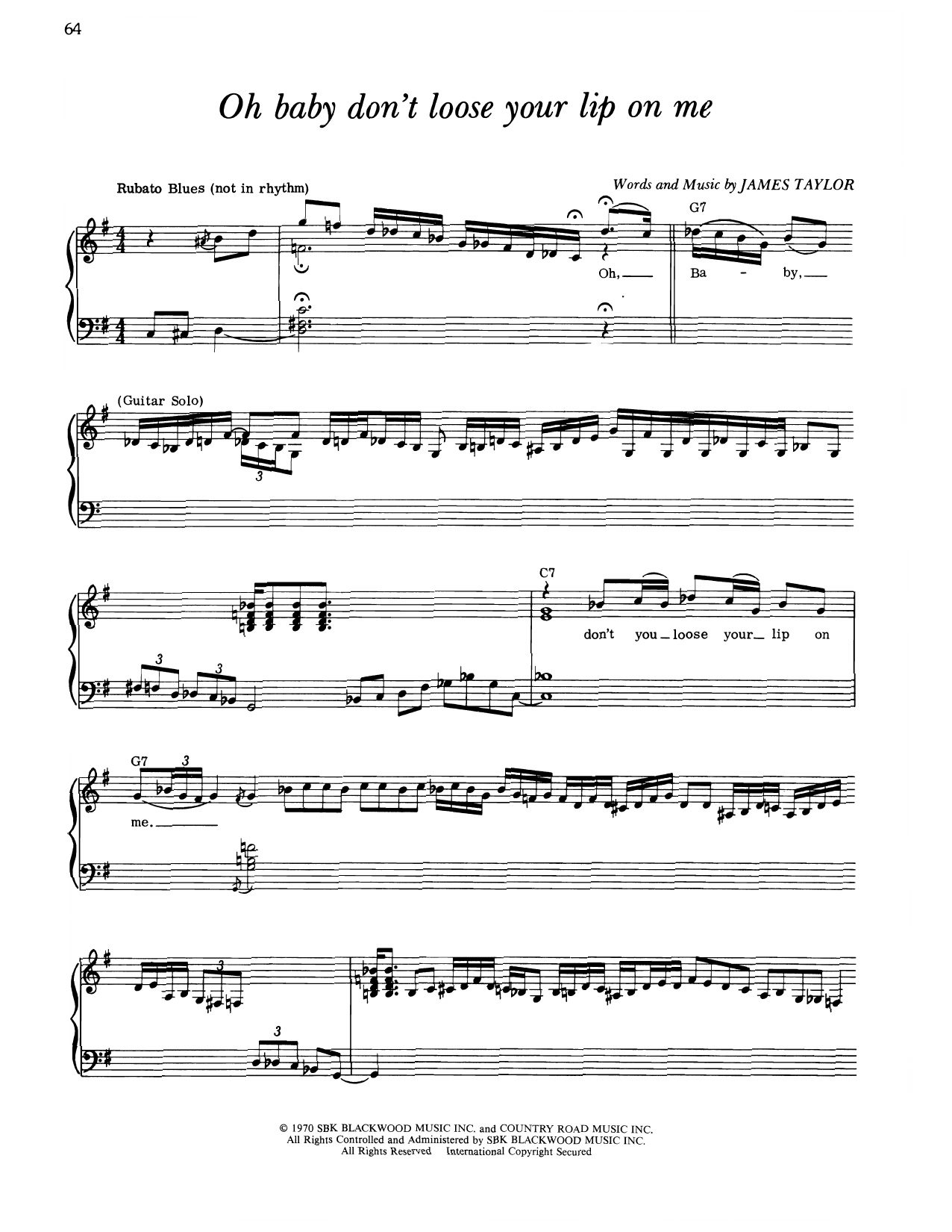 Produktgalerie: Seite 1 von 1 Oh Baby Don't Loose Your Lip On Me, James Taylor, Gesang, Gitarre, Klavier