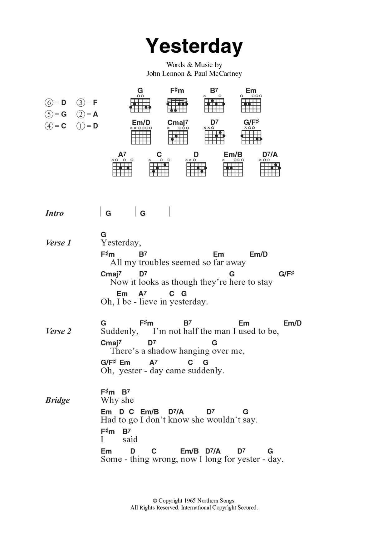 Produktgalerie: Seite 1 von 1 Yesterday, The Beatles, Gitarre