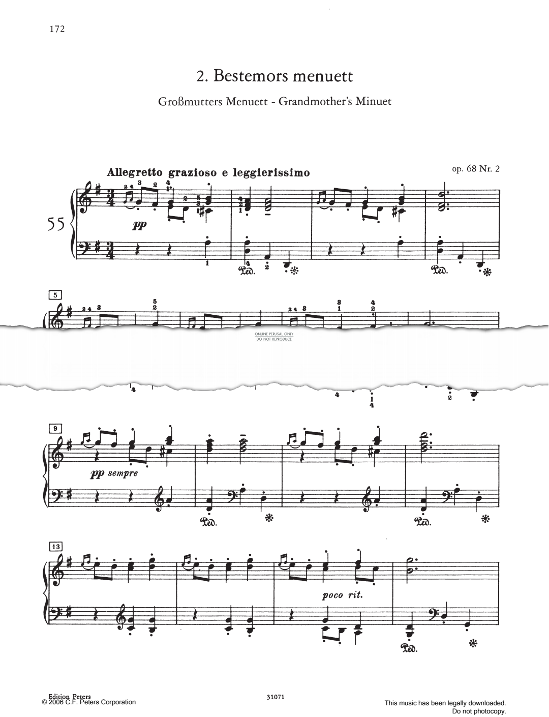 Produktbild zu: Bestemors menuett Op. 68