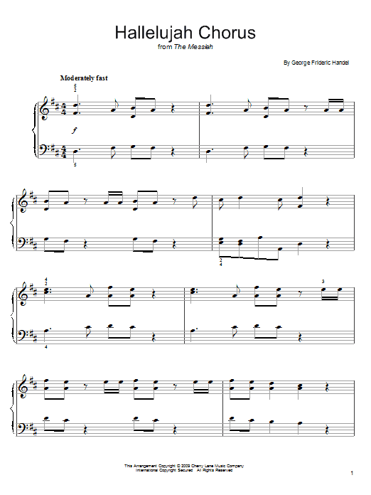 Product gallery: Page 1 of 1 Hallelujah Chorus, George Frideric Handel
