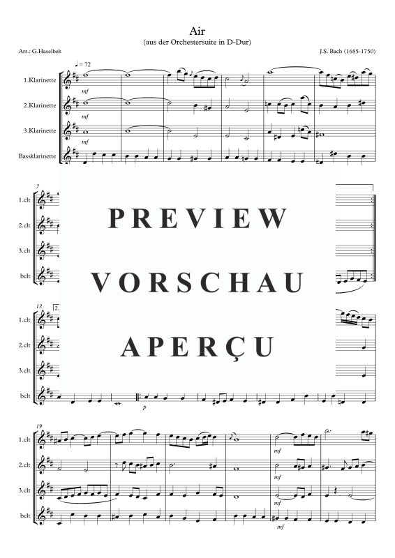 gallery: Air, , Clarinet Quartet 3x Clarinet In Bb and Bass Clarinet