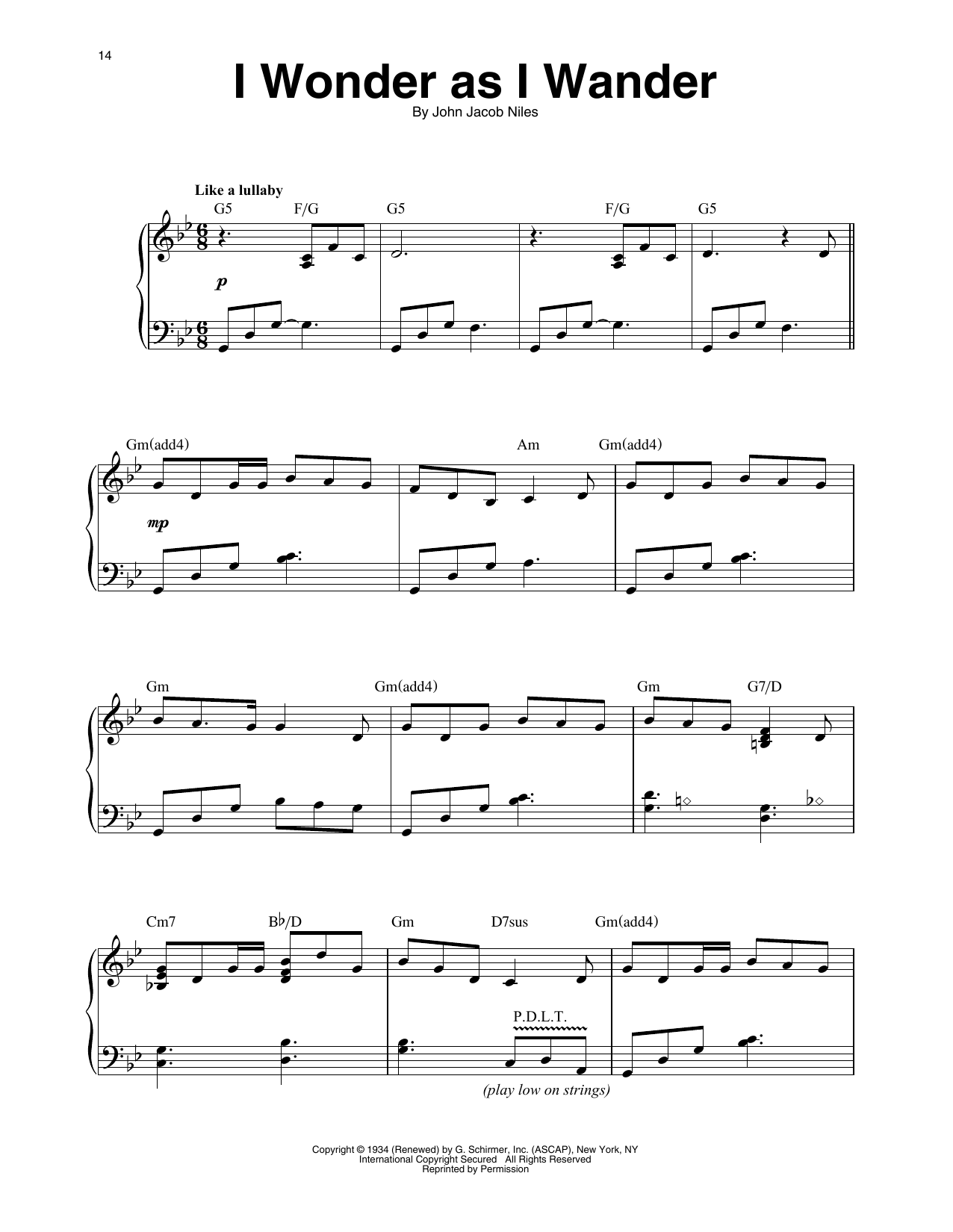 Produktgalerie: Seite 1 von 1 I Wonder As I Wander (arr. Maeve Gilchrist), John Jacob Niles, Harfe