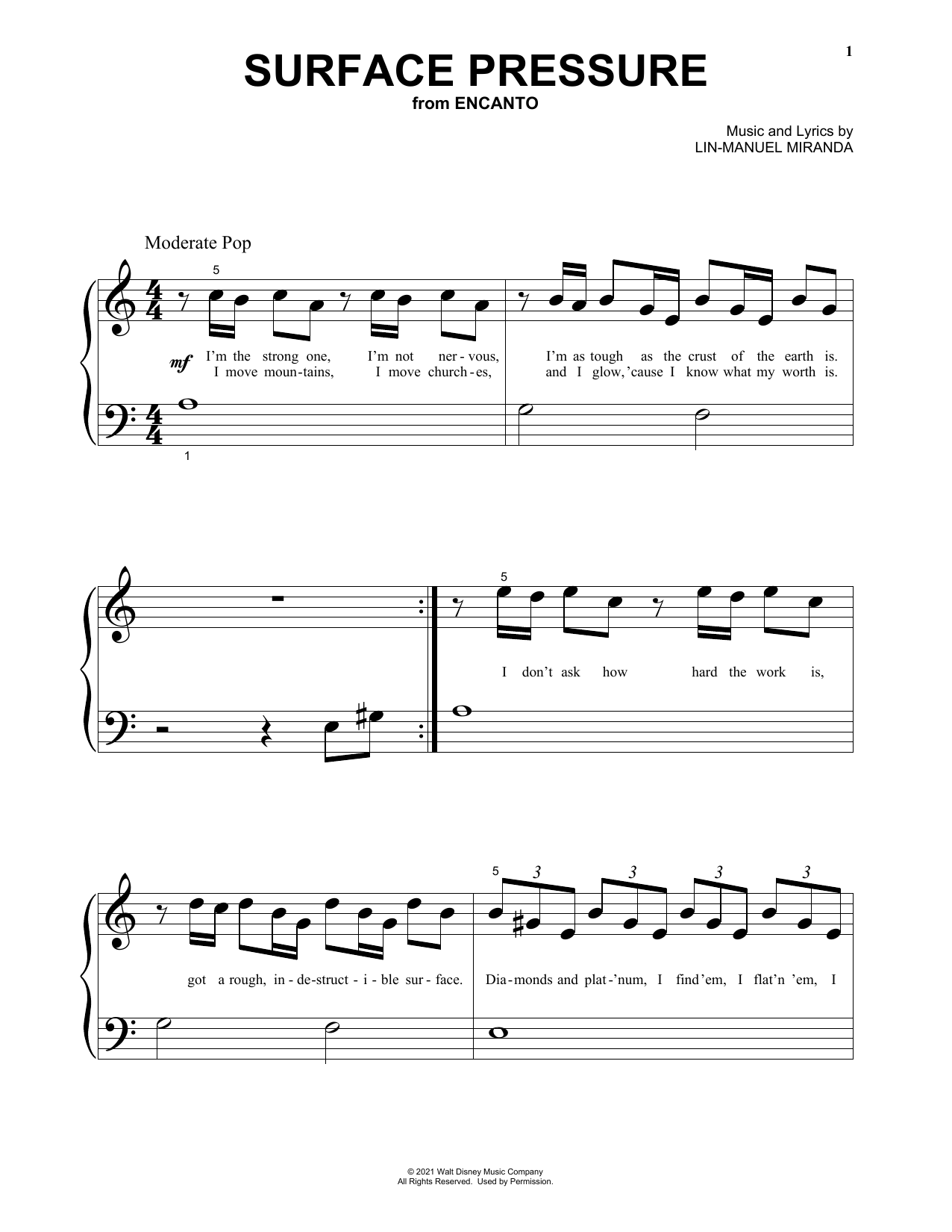Produktgalerie: Seite 1 von 1 Surface Pressure (from Encanto), Lin-Manuel Miranda, Klavier