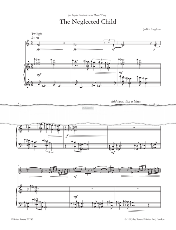 Produktgalerie: Seite 1 von 1 The Neglected Child, Judith Bingham, Klavier, Violine
