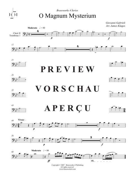 Product gallery: Page 10 of 13 O Magnum Mysterium , , (Trombone Ensemble)