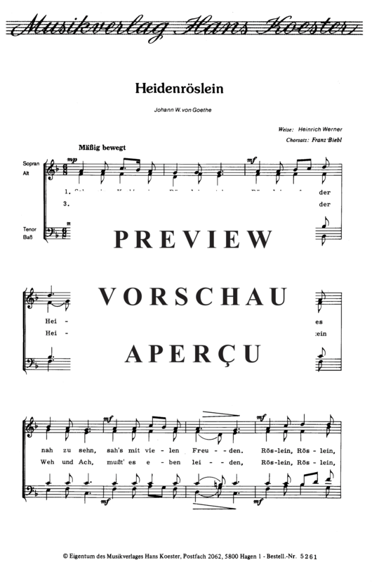 gallery: Heidenröslein , , (Gemischter Chor)