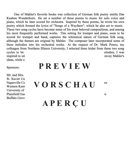Produktgalerie: Seite 3 von 21 Musings on Mahler , , (Trompete in B oder Kornett, Flügelhorn, Piccolo + Klavier)