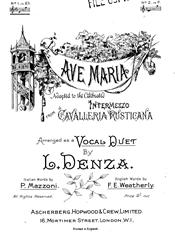 cover: Ave Maria, Luigi Denza