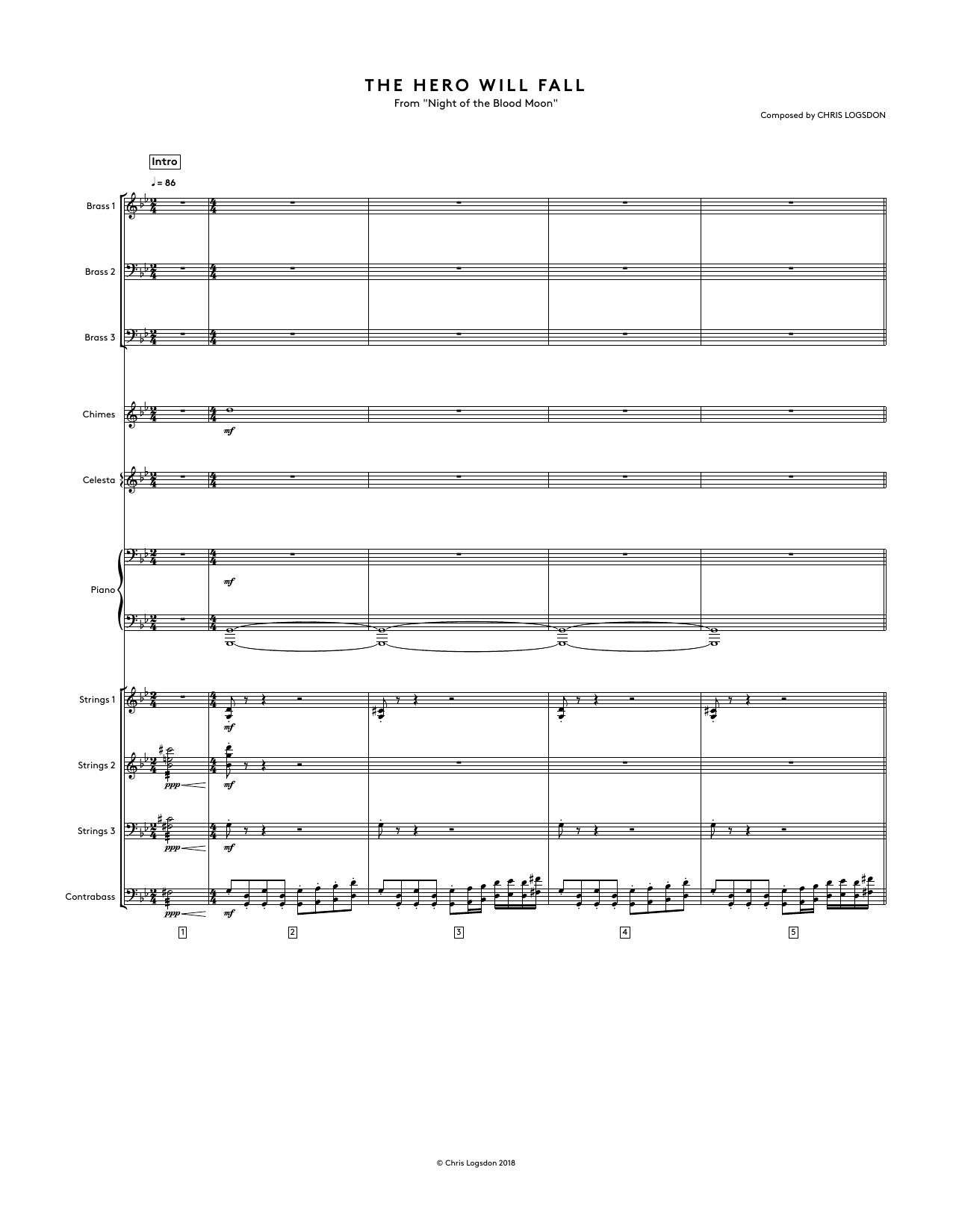 Produktbild zu: The Hero Will Fall (from Night of the Blood Moon) - Full Score