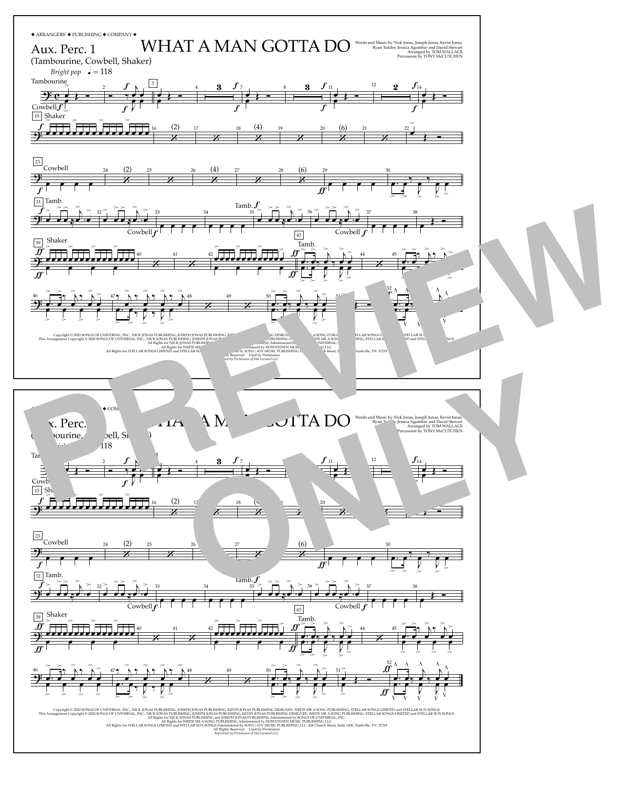 Produktbild zu: What a Man Gotta Do (arr. Tom Wallace) - Aux. Perc. 1
