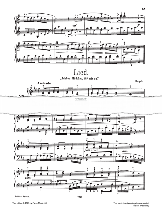 Produktgalerie: Seite 1 von 1 Andante in D major, Joseph Haydn, Klavier