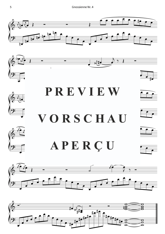 Product gallery: Page 7 of 7 Gnossienne Nr. 4 - Geheimnisvolles Klavierstück, , Solo Piano