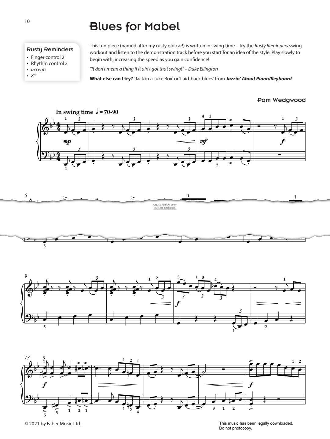 Produktgalerie: Seite 1 von 1 Blues For Mabel, Pam Wedgwood, Klavier