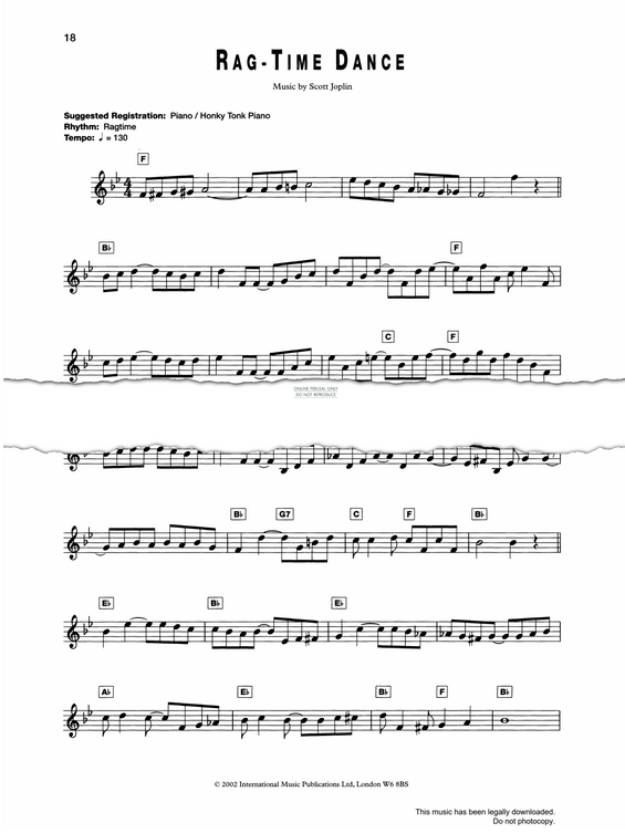 Produktgalerie: Seite 1 von 1 Ragtime Dance, Scott Joplin, Gitarre, Keyboard