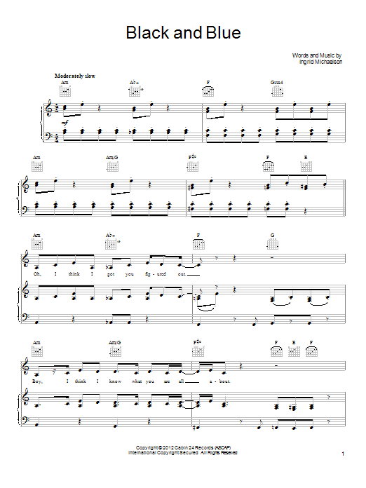 Produktgalerie: Seite 1 von 1 Black And Blue, Ingrid Michaelson, Gesang, Gitarre, Klavier