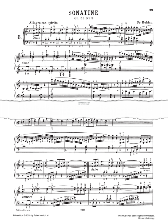 Produktgalerie: Seite 1 von 1 Sonatina in C major op.55.3, Friedrich Kuhlau, Klavier