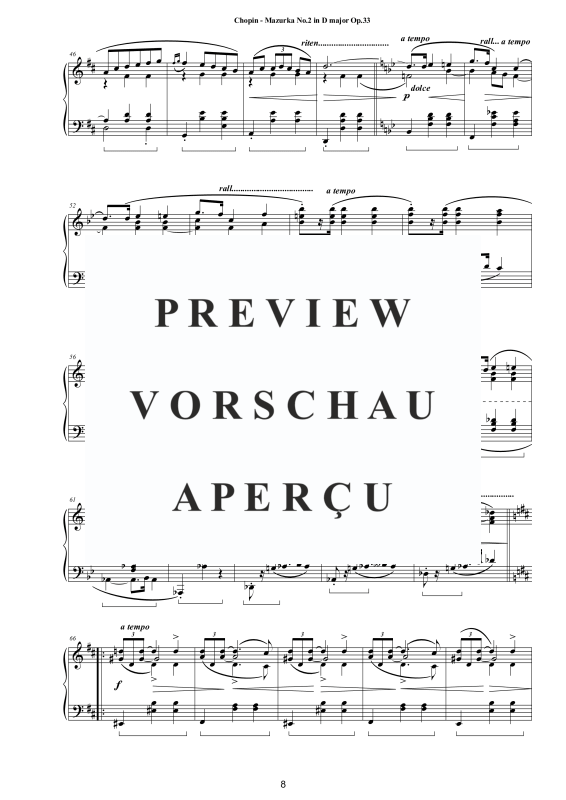 Produktgalerie: Seite 9 von 11 4 Mazurkas Op.33 für Klavier - Vollständige Partituren, , Klavier Solo