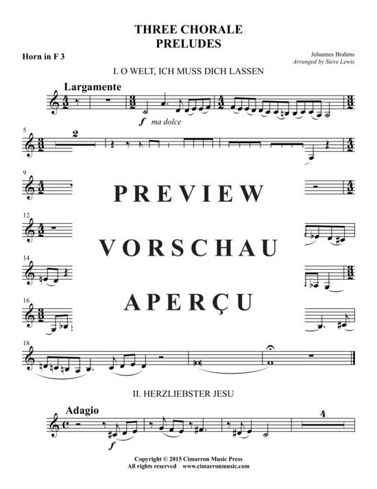 gallery: Three Chorale Preludes , , (Horn Ensemble)