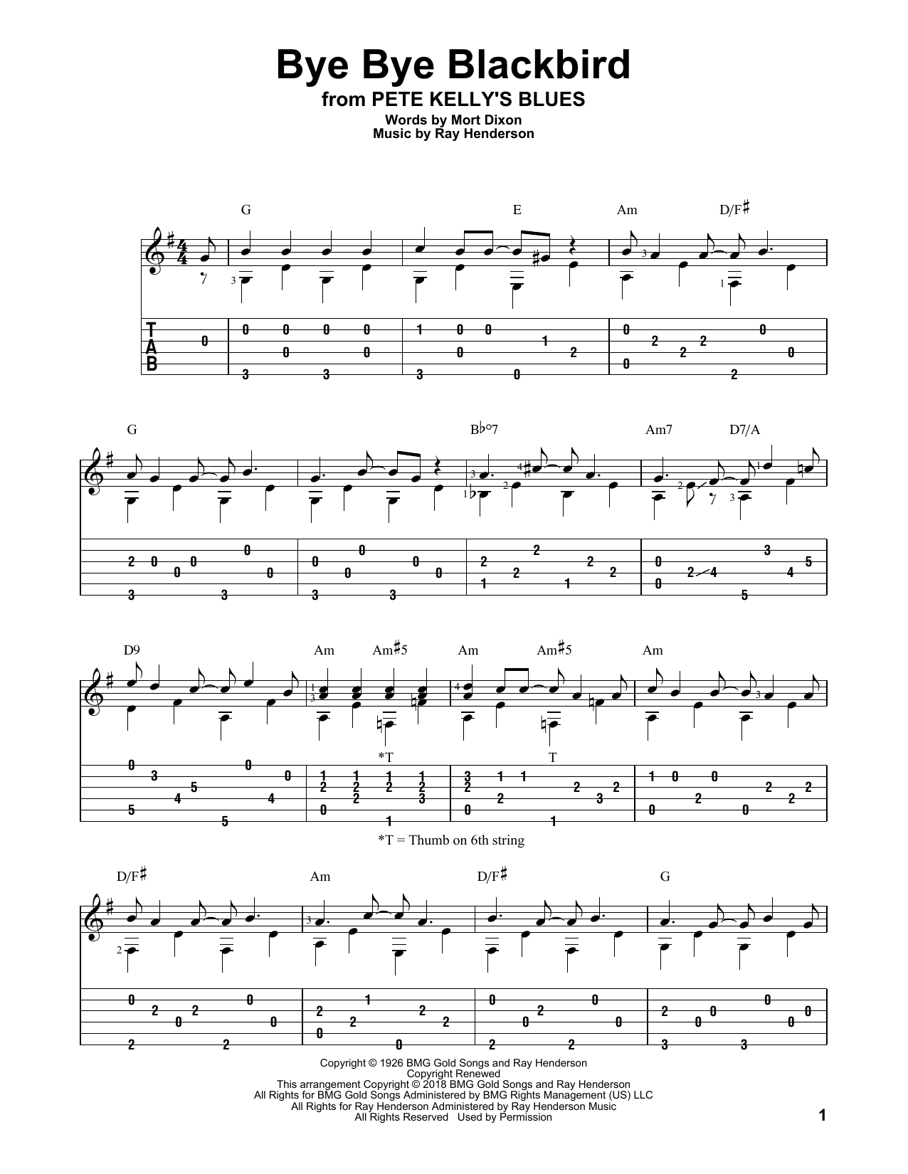 Product gallery: Page 1 of 1 Bye Bye Blackbird, Mort Dixon