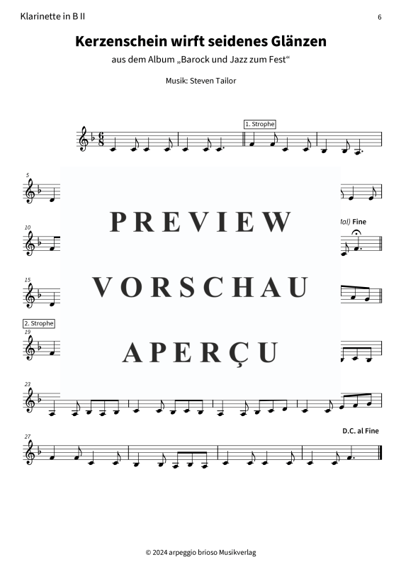 Product gallery: Page 8 of 8 Kerzenschein wirft seidenes Glänzen - aus dem Album Barock und Jazz zum Fest, , (Clarinet duet)