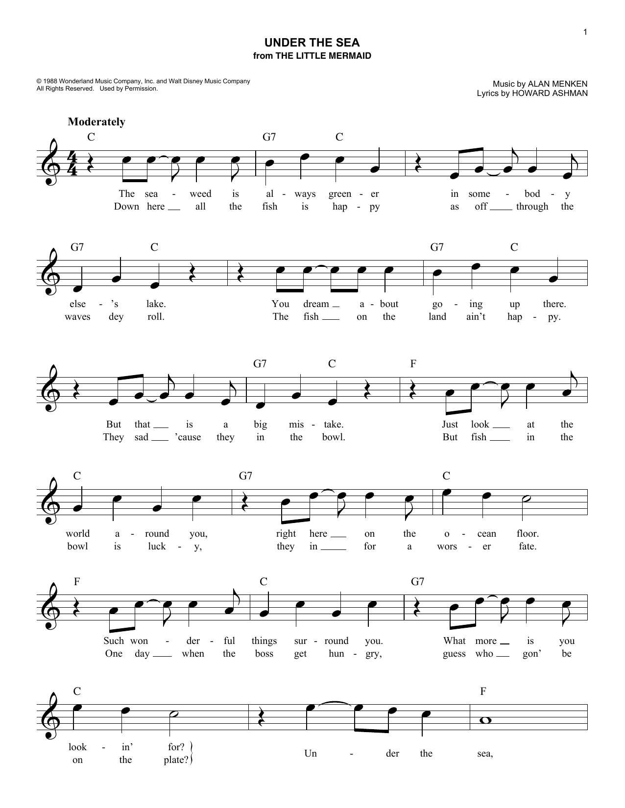 Produktbild zu: Under The Sea (from The Little Mermaid)
