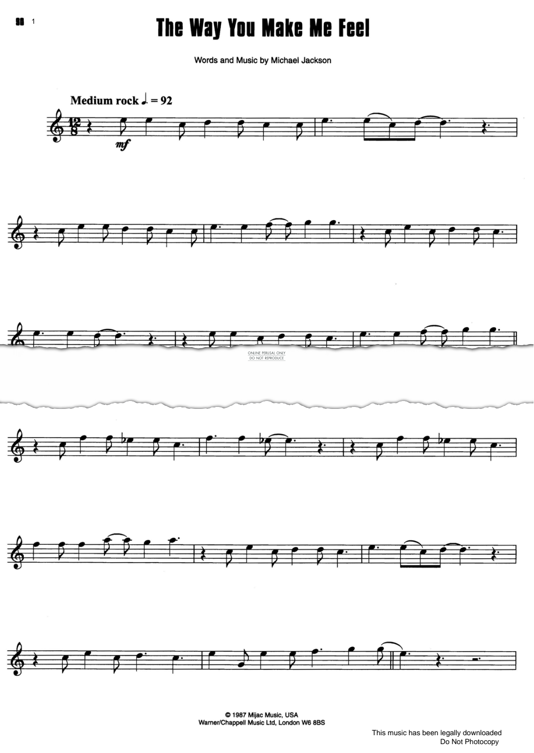 gallery: The Way You Make Me Feel, Michael Jackson, Saxophon