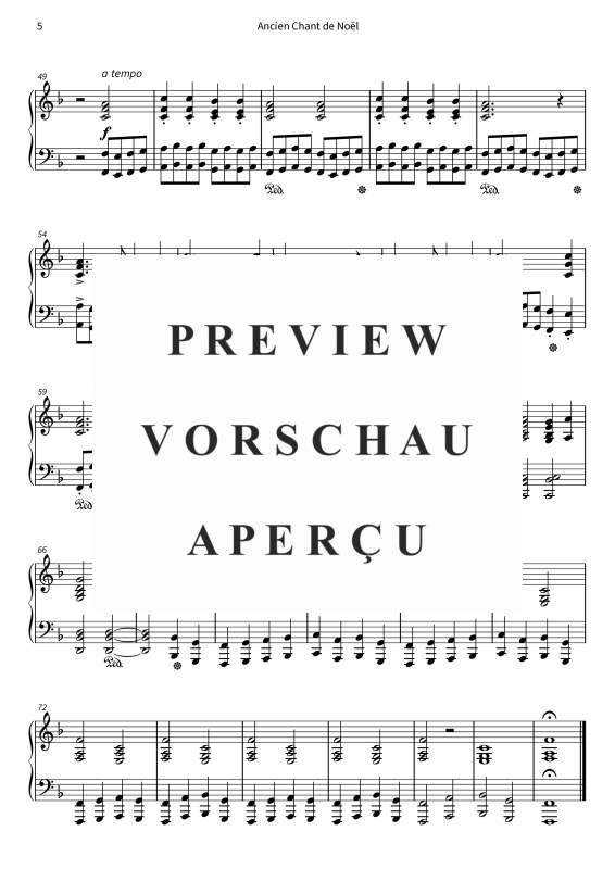 Produktgalerie: Seite 7 von 7 Ancien Chant de Noël - Arrangement facile pour piano de l´ Altes Weihnachtslied, , Klavier Solo