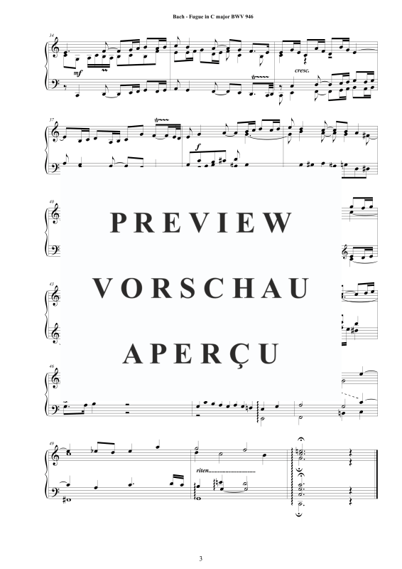 Product gallery: Page 4 of 4 Fugue in C major BWV 946, , Solo Piano