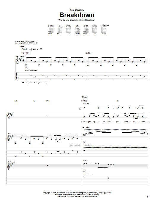 Product gallery: Page 1 of 1 Breakdown, Daughtry