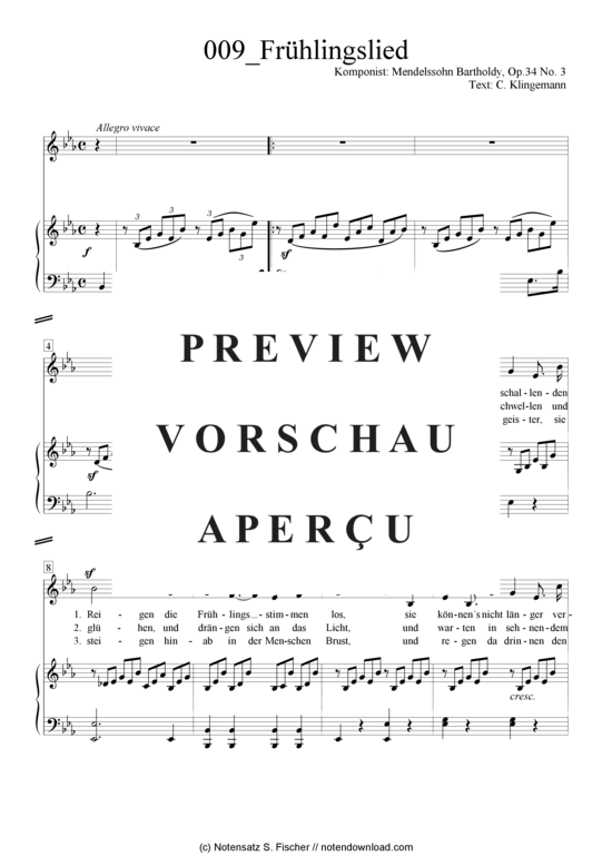 Product gallery: Page 2 of 4 Frühlingslied , , Piano and Voice