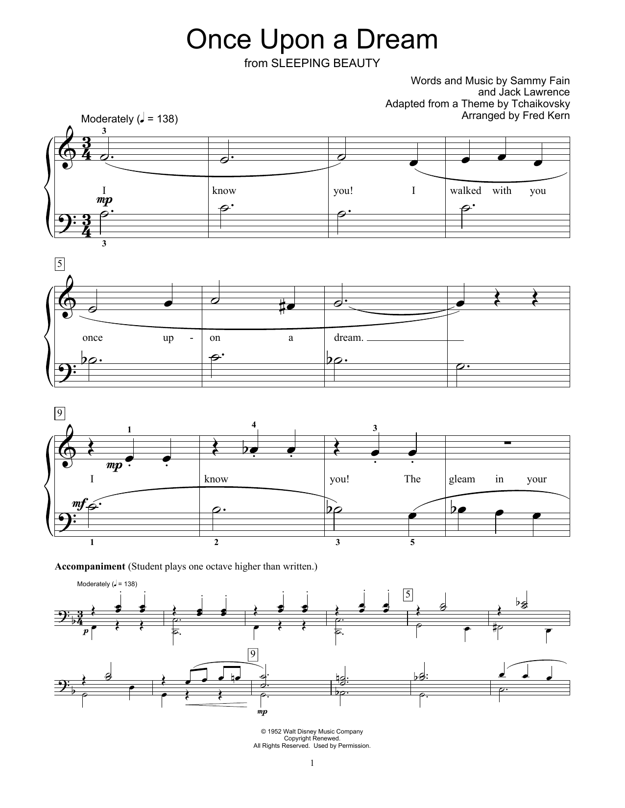 Produktbild zu: Once Upon A Dream (from Sleeping Beauty) (arr. Fred Kern)