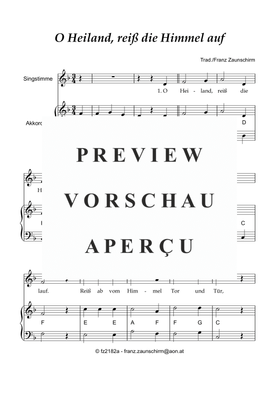 Product gallery: Page 2 of 4 O Heiland reiß die Himmel auf, , Accordion and vocals