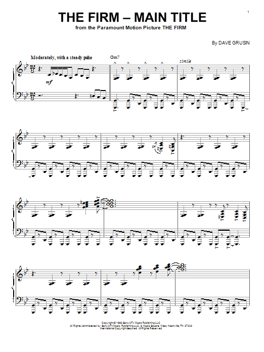 Product gallery: Page 1 of 1 The Firm - Main Title, Dave Grusin