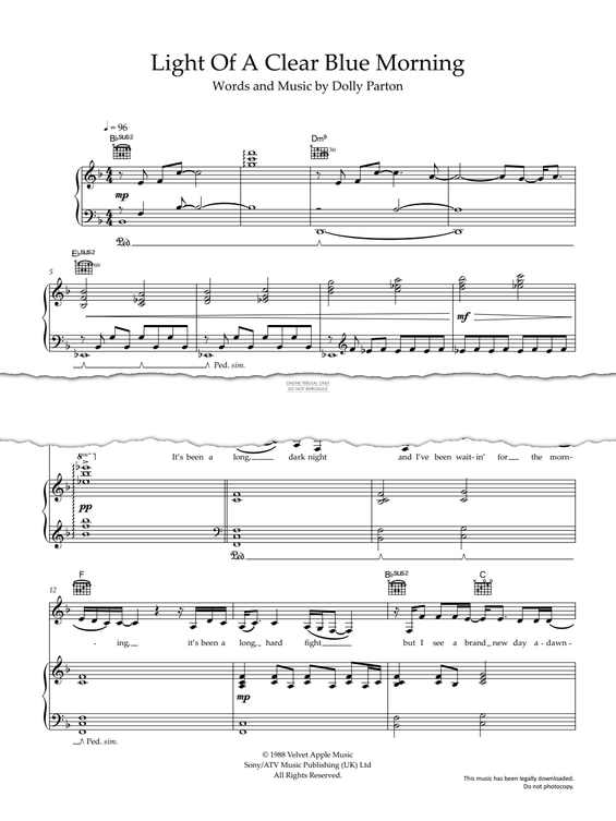 Produktgalerie: Seite 1 von 1 Light Of A Clear Blue Morning, Dolly Parton, Gesang, Gitarre, Klavier