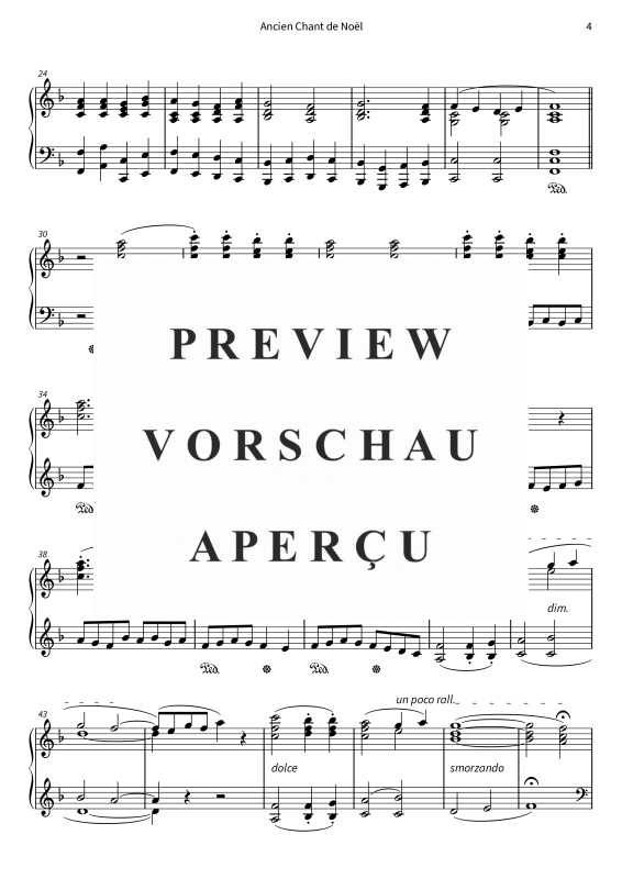 Produktgalerie: Seite 6 von 7 Ancien Chant de Noël - Arrangement facile pour piano de l´ Altes Weihnachtslied, , Klavier Solo
