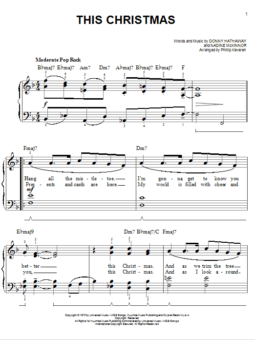 Product gallery: Page 1 of 1 This Christmas (arr. Phillip Keveren), Donny Hathaway