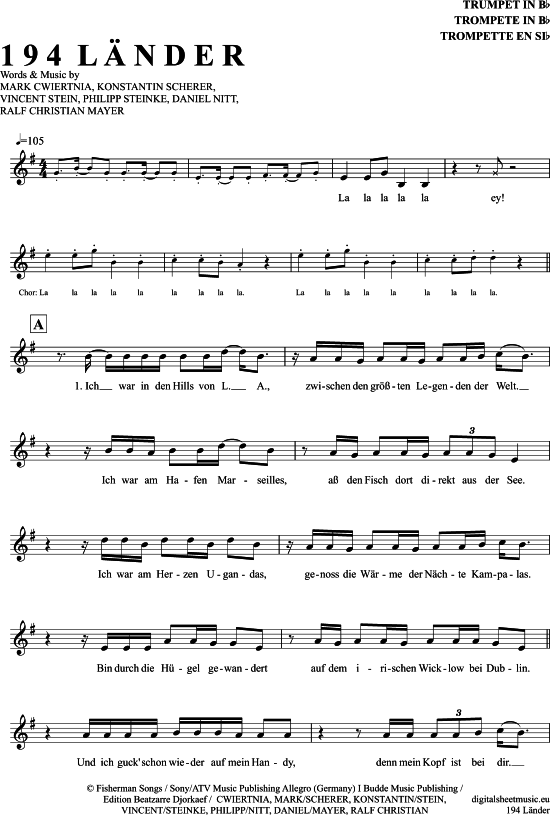Produktgalerie: Seite 1 von 5 194 Länder , Forster, Mark, Trompete in B
