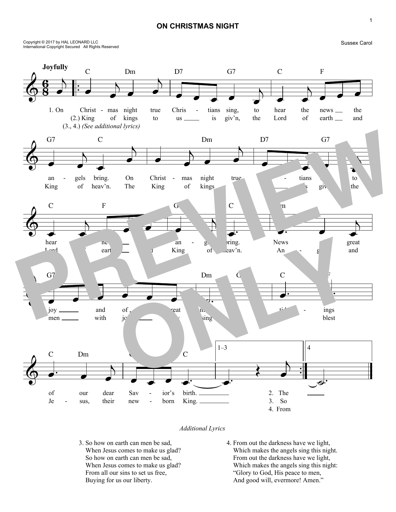 Product gallery: Page 1 of 1 On Christmas Night, Sussex Carol