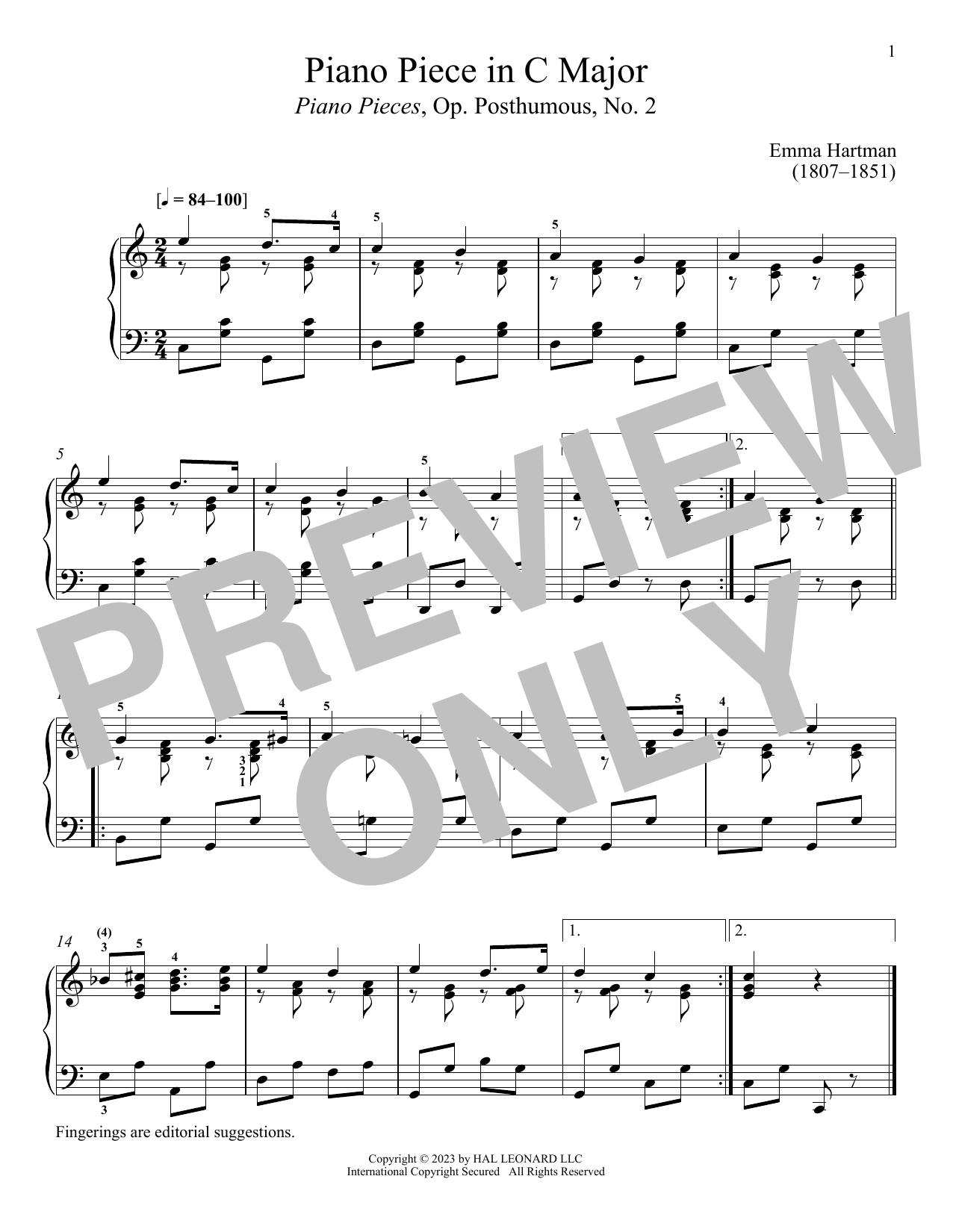 Produktbild zu: Piano Piece in C Major