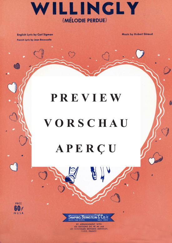 Produktgalerie: Seite 2 von 8 Willingly (M&eacute lodie Perdue) , Popular Standard, (Klavier und Gesang)