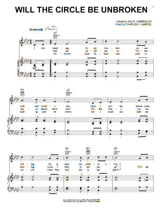 Produktgalerie: Seite 1 von 1 Will The Circle Be Unbroken, Charles H. Gabriel, Gesang, Gitarre, Klavier