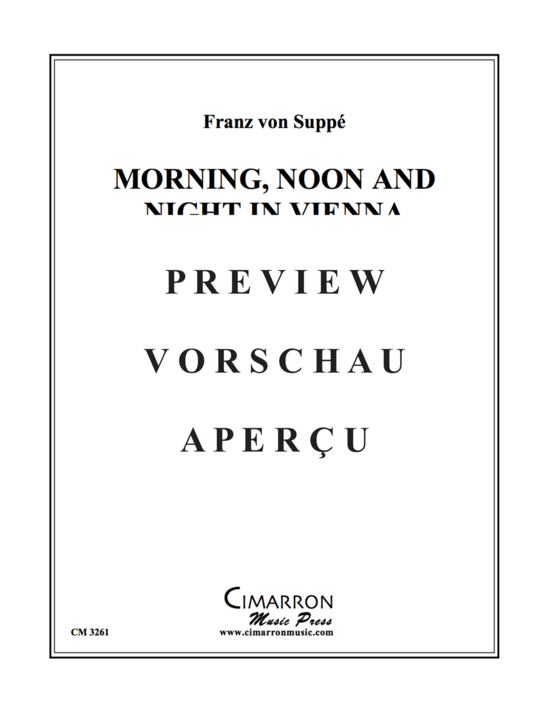 Produktgalerie: Seite 2 von 21 Morning, Noon and Nightin Vienna (Overture) , ,  (Blechbläserquintett)