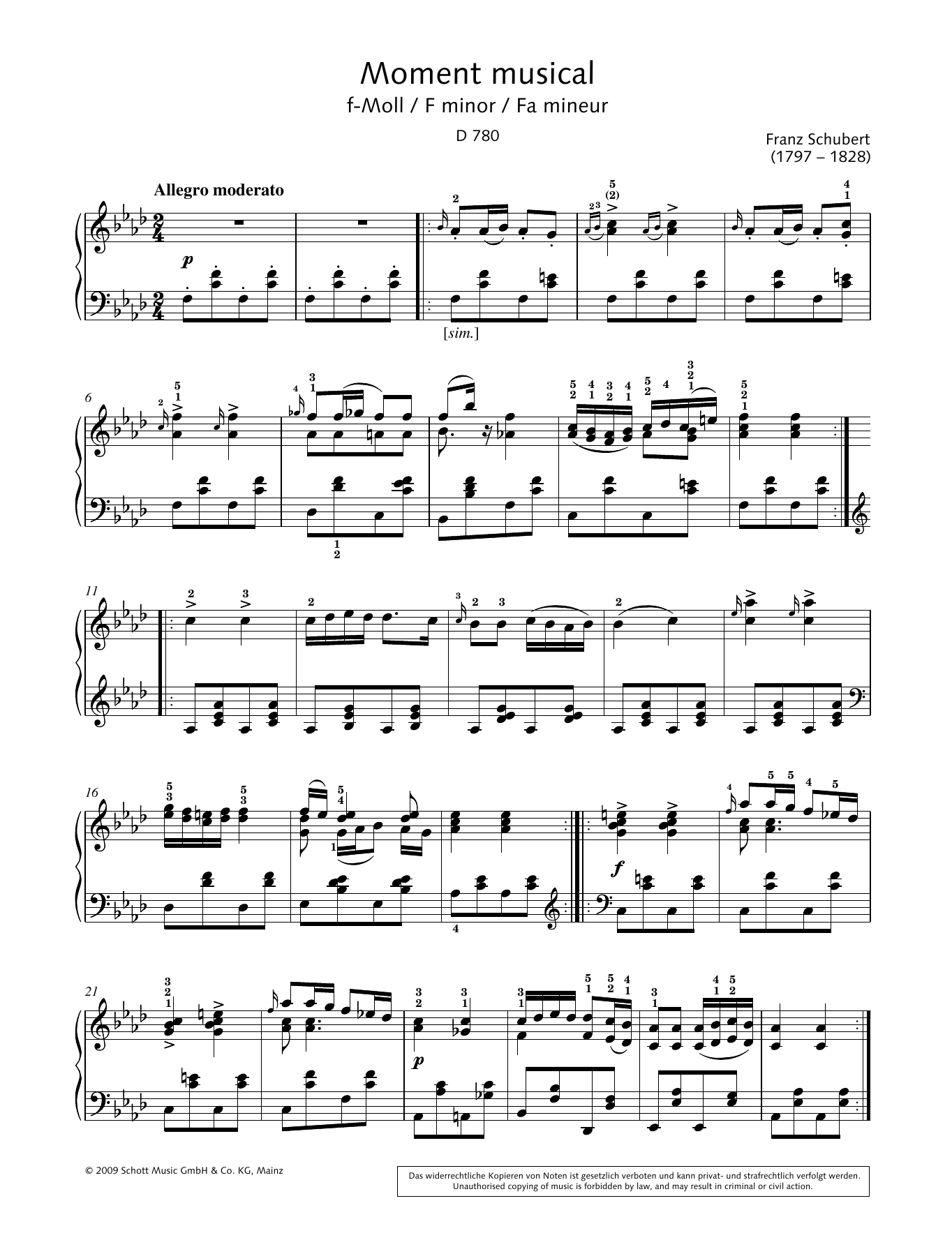 Product gallery: Page 1 of 1 Moment musical in F minor, Hans-Gunter Heumann