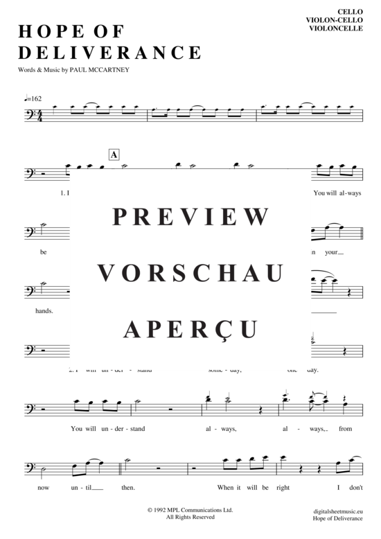 Produktgalerie: Seite 2 von 4 Hope Of Deliverance , McCartney, Paul, (Violon-Cello)