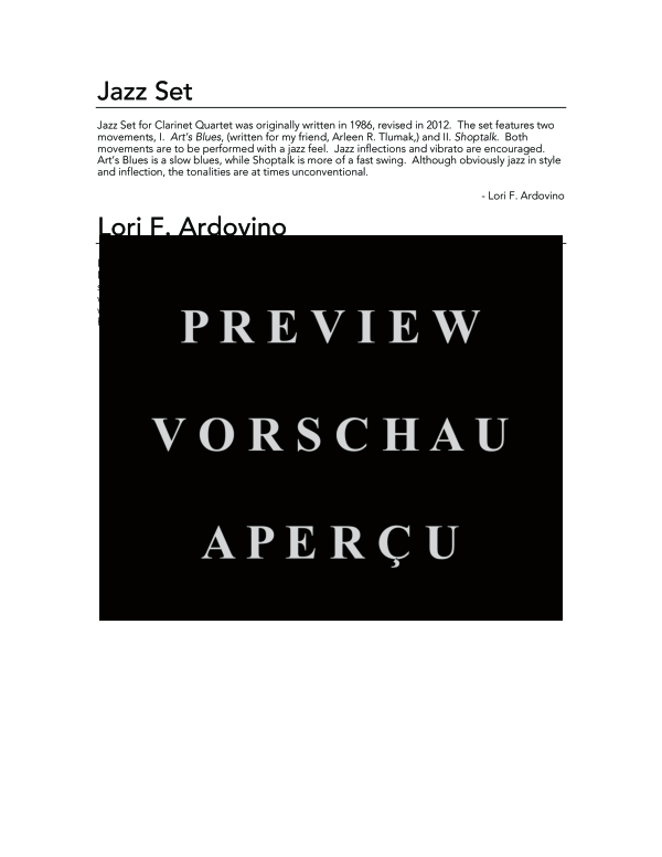 Product gallery: Page 4 of 11 Jazz Set, , (Clarinet Quartet)